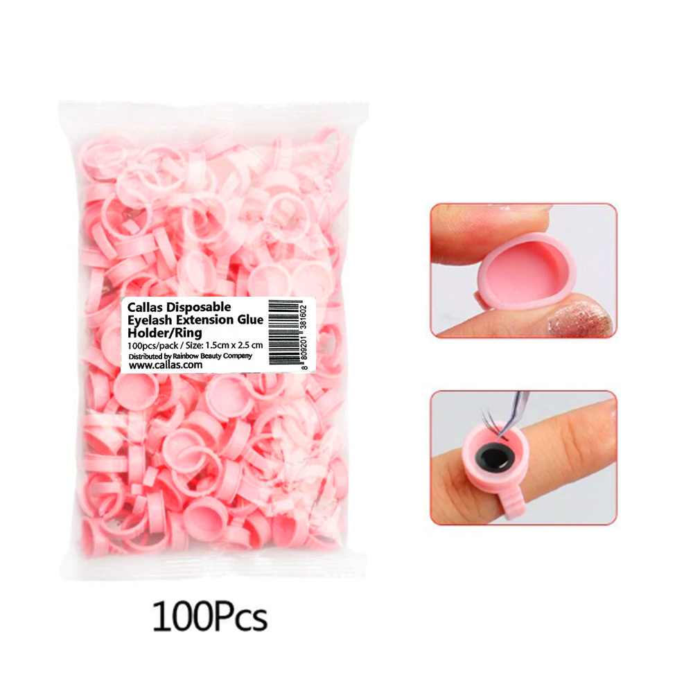 Callas Disposable Eyelash Extension Glue Holder/Ring (100pcs)-Pink Callas Disposable Eyelash Extension Glue Holder/Ring (100pcs)-Pink