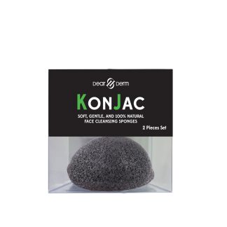 Dearderm Konjac Bamboo Charcoal Cleansing Sponge / Cleansing Puff - 2PCS