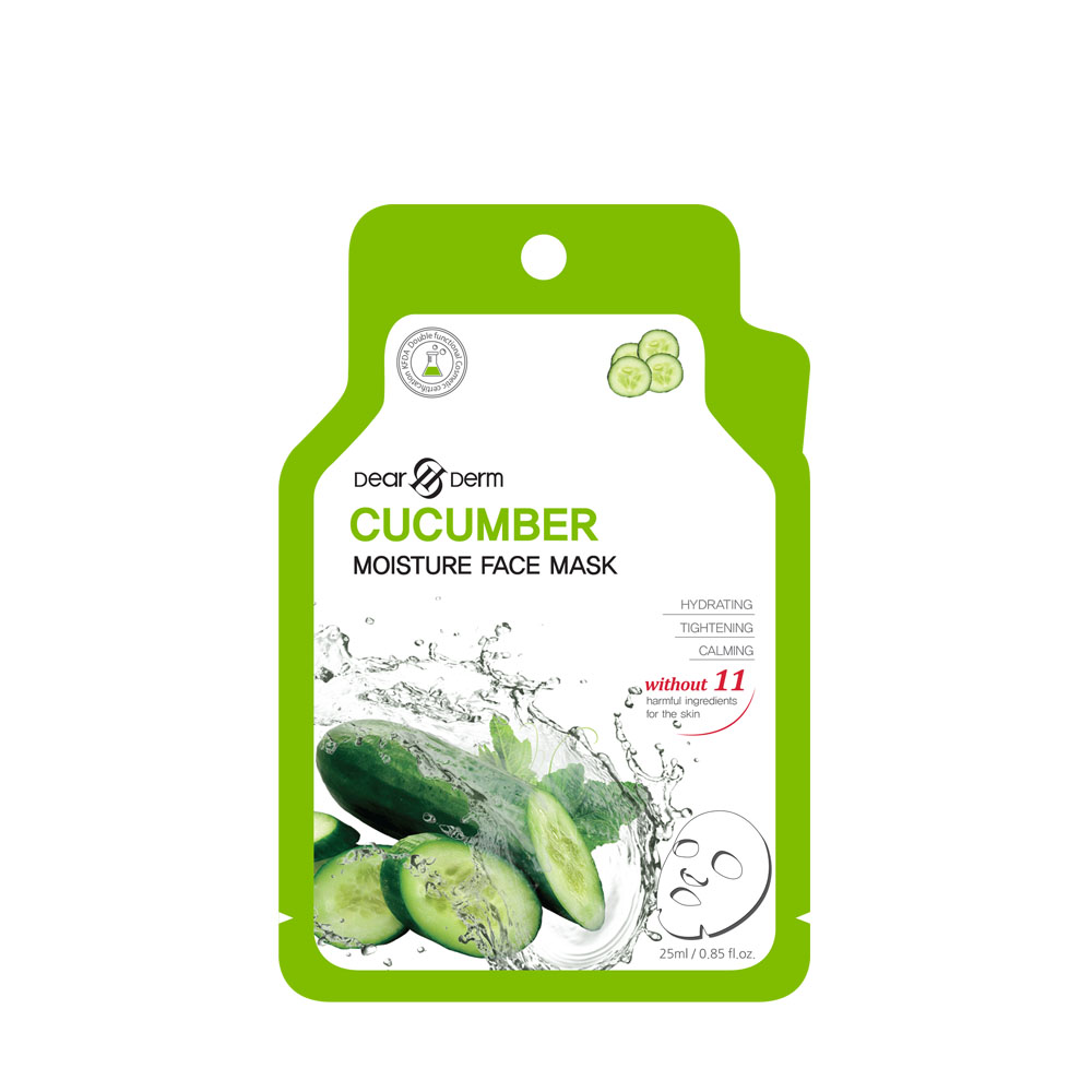Dearderm Cucumber Moisture Face Mask Sheet 25ml / 0.85 fl.oz. Dearderm Cucumber Moisture Face Mask Sheet 25ml / 0.85 fl.oz.
