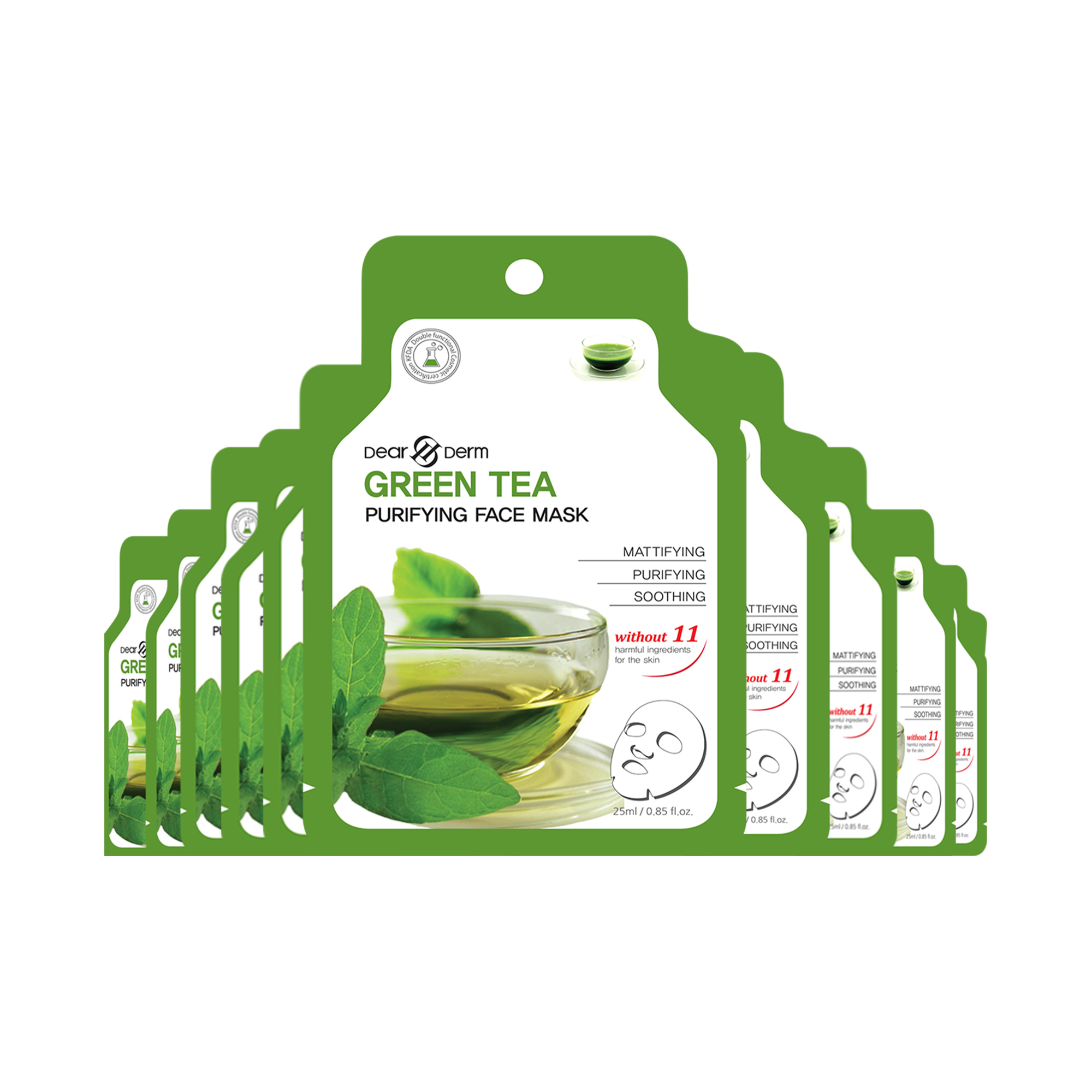 Dearderm Green Tea Purifying Face Mask Sheet 25ml / 0.85 fl.oz. Dearderm Green Tea Purifying Face Mask Sheet 25ml / 0.85 fl.oz.