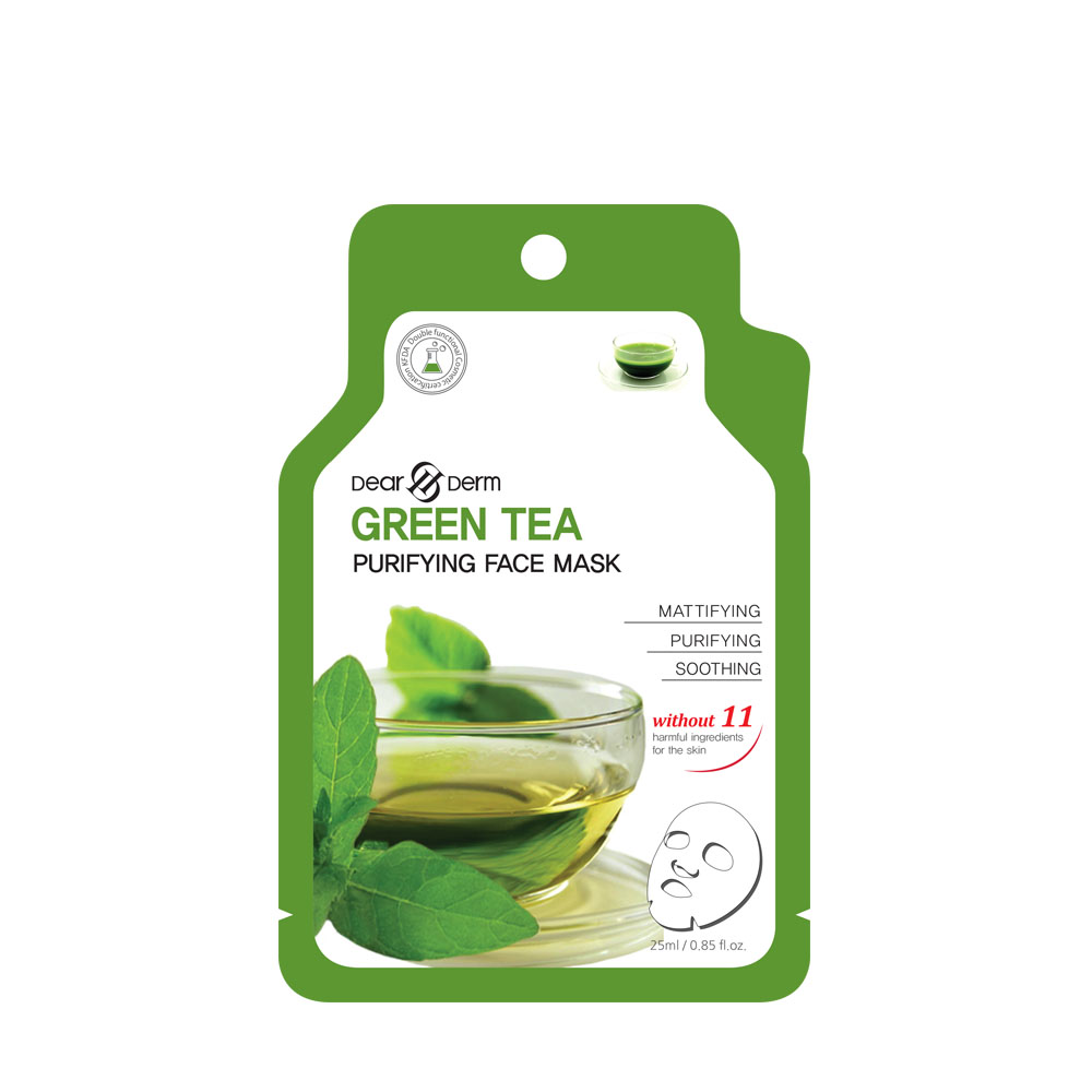 Dearderm Green Tea Purifying Face Mask Sheet 25ml / 0.85 fl.oz. Dearderm Green Tea Purifying Face Mask Sheet 25ml / 0.85 fl.oz.