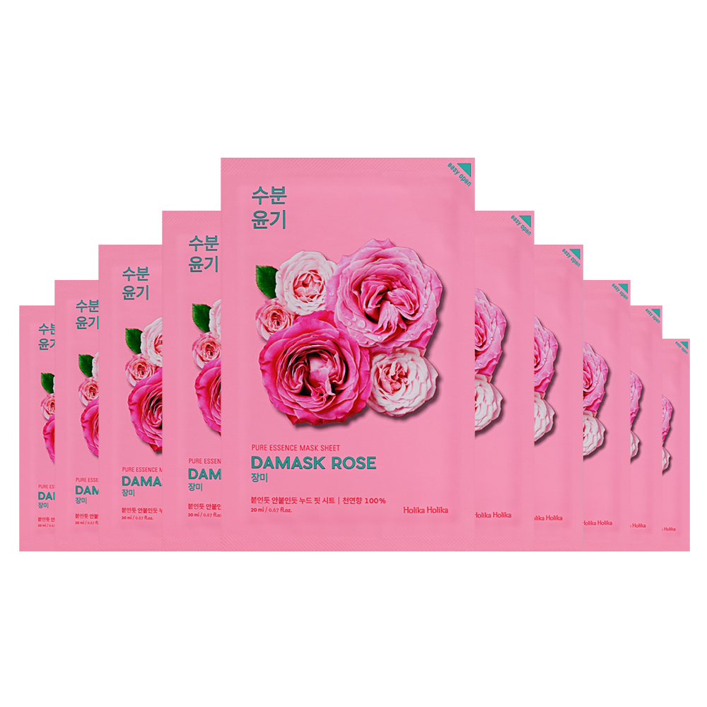 Holika Holika Pure Essence Mask Sheet - Damask Rose (10pcs) Holika Holika Pure Essence Mask Sheet - Damask Rose (10pcs)